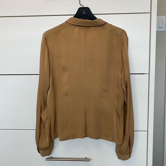 VTG 90s LIZ CLAIRBORNE BUTTON DOWN SILK BLOUSE - Picture 6 of 9